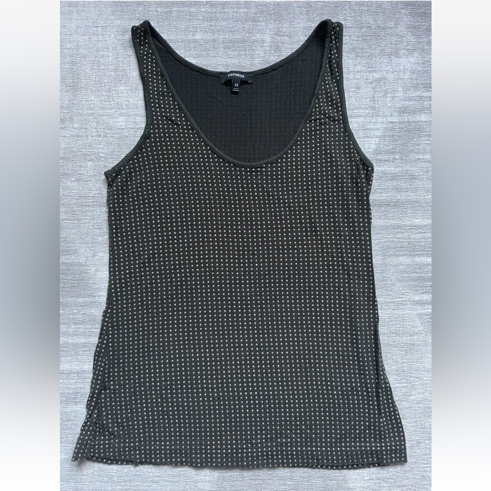 Express Women's Size XS Green Sleeveless Tank Top With Gold Studs